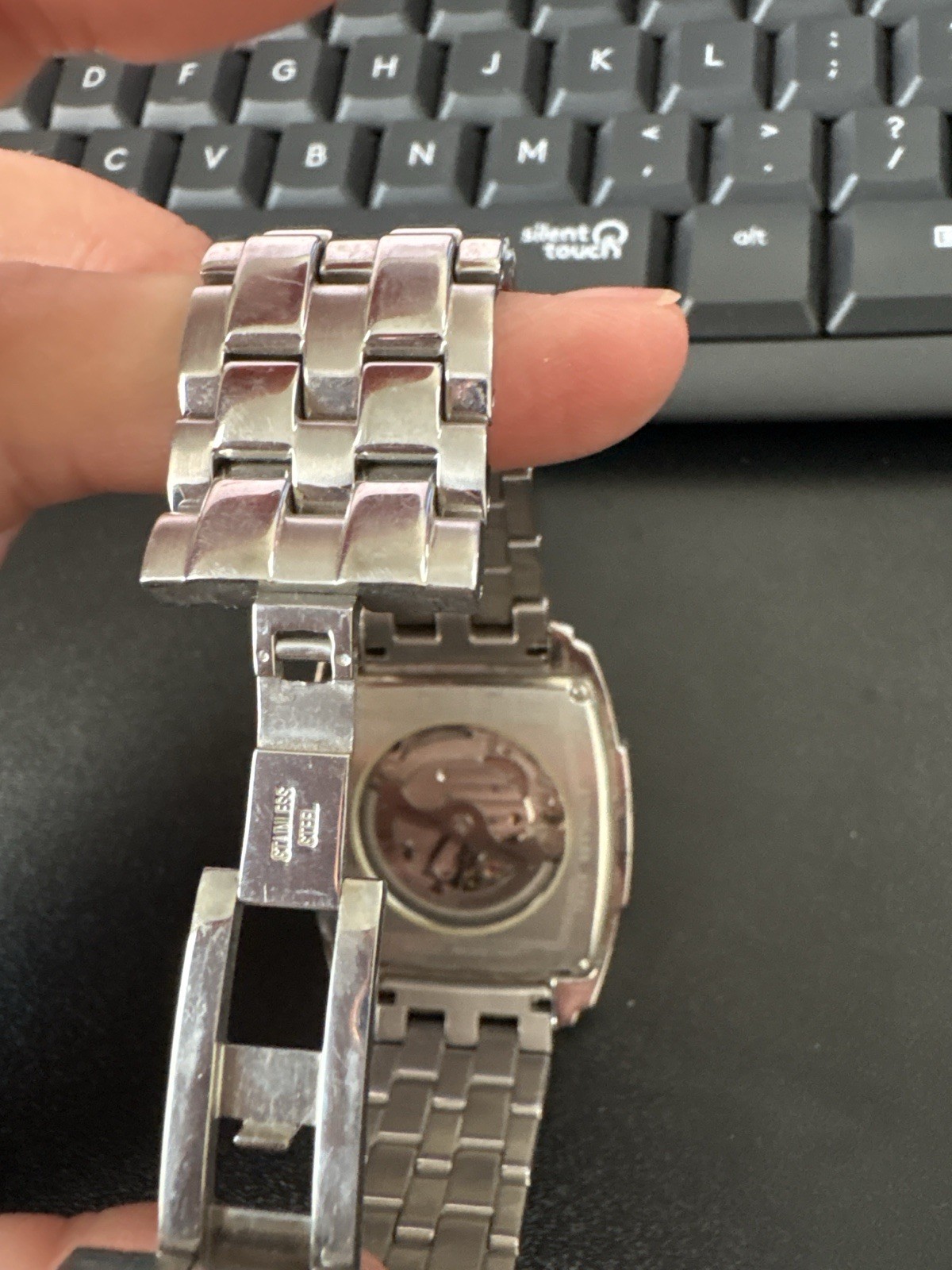 Bulova Automatic Rectangle Skeleton Dial Silver S… - image 2