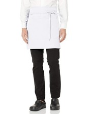 unisex adult Two-section Pocket Apron, White, One Size US