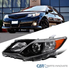 Jet Black Fits 2012-2014 Toyota Camry Projector Headlight Lamp Left/Driver Side