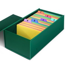 3x5 Index Card Holder Fits Dividers, 3.5x5.5 Inches Index Card Storage Box, L...