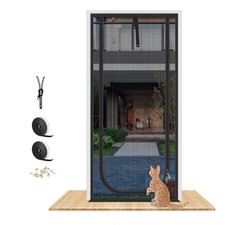 QWR Upgraded Pet Screen Door Fits Opening Door Up to 36"x84",Heavy Duty Cat P...