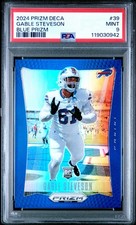 2024 Prizm Deca Football Gable Steveson Blue Prizm /149 Rookie RC #39 PSA 9