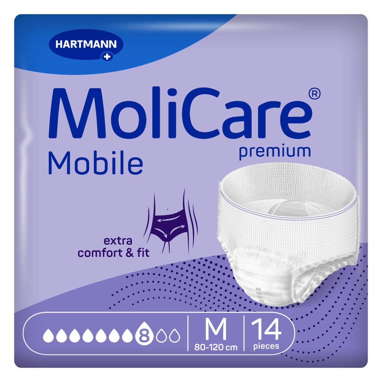 14 x MoliCare Premium Mobile 8 Drops | Medium| Incontinence Pants | 1 Pack of 14