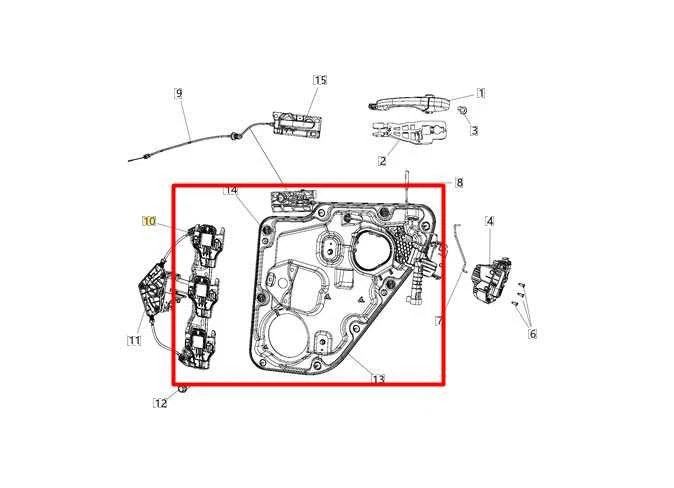 11-21 Jeep Grand Cherokee Puerta Trasera Derecha Ventana Regulador con Portador 68231068AA Foto 2 de 4
