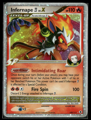 Pokemon Infernape E4 Lv.X 108/111 Rising Rivals Ultra Rare MP TCG