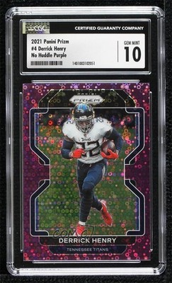 2021 Panini Prizm No Huddle Purple Prizm 27/35 Derrick Henry #4 xr1