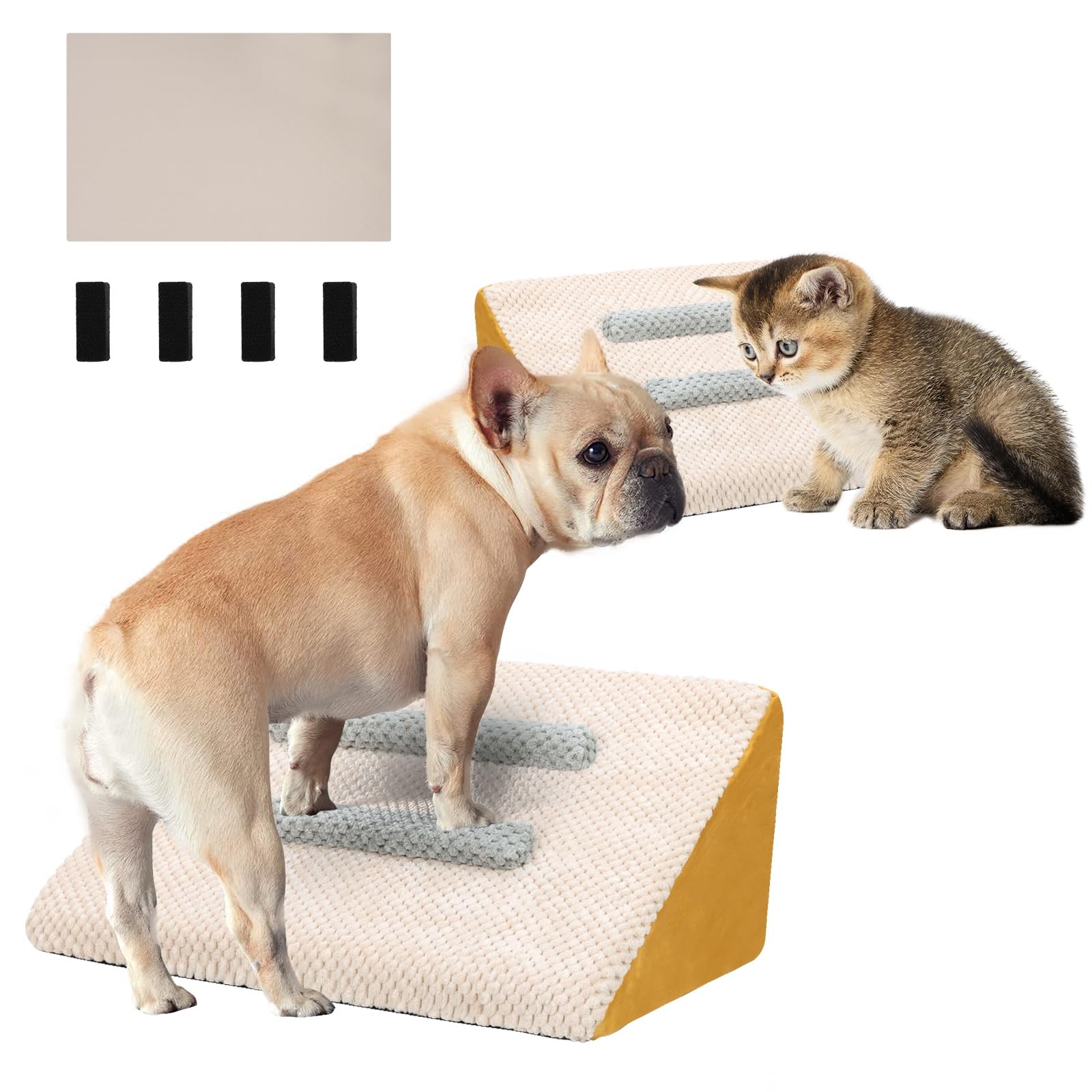 1Pack Non-Slip Dog Stairs Ramp with Anti-Skid Mat for Pets