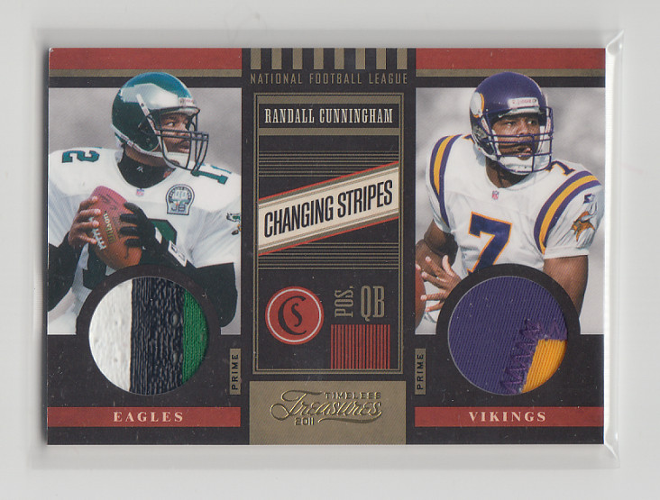 2011 Timeless Changing Stripes Prime Game-Worn Patch Randall Cunningham /49 PHL