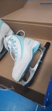 Girls Youth Ice Skates, Gently Used, white and teal