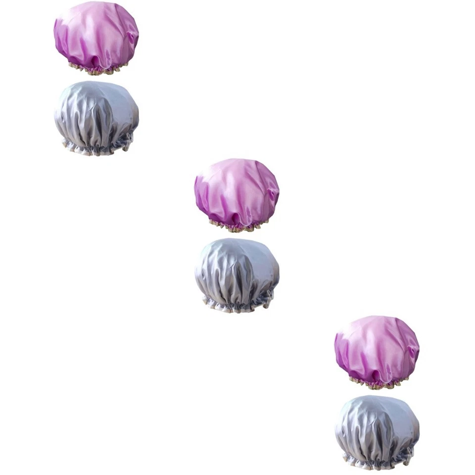 Set of 3 Duschhaube Wiederverwendbar Duschkappe Für Zöpfe Frauen Duschmütze - Bild 2 von 4