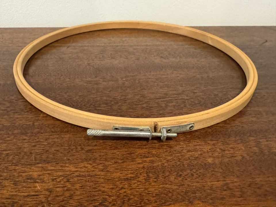 Nice Vtg 10” Wood Embroidery Hoop Set, Tension Screw Mechanism, Sturdy & Smooth - Image 2 of 4