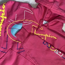 Pink Champion Reverse Weave Embroidered Logo Hoodie Women's Size Medium