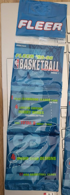 1995-96 Fleer(3) Factory Sealed jumbo rack pack-find total D Jordan Series 1