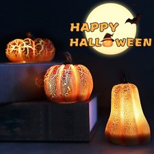 New Halloween Pumpkin Lantern Simulation Pumpkin LED Candle Lamp Resin Luminous