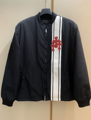 Größe 2XL/XXL - Chrome Hearts Triple Red Leather Cross Patch Cobra Racing Jacket