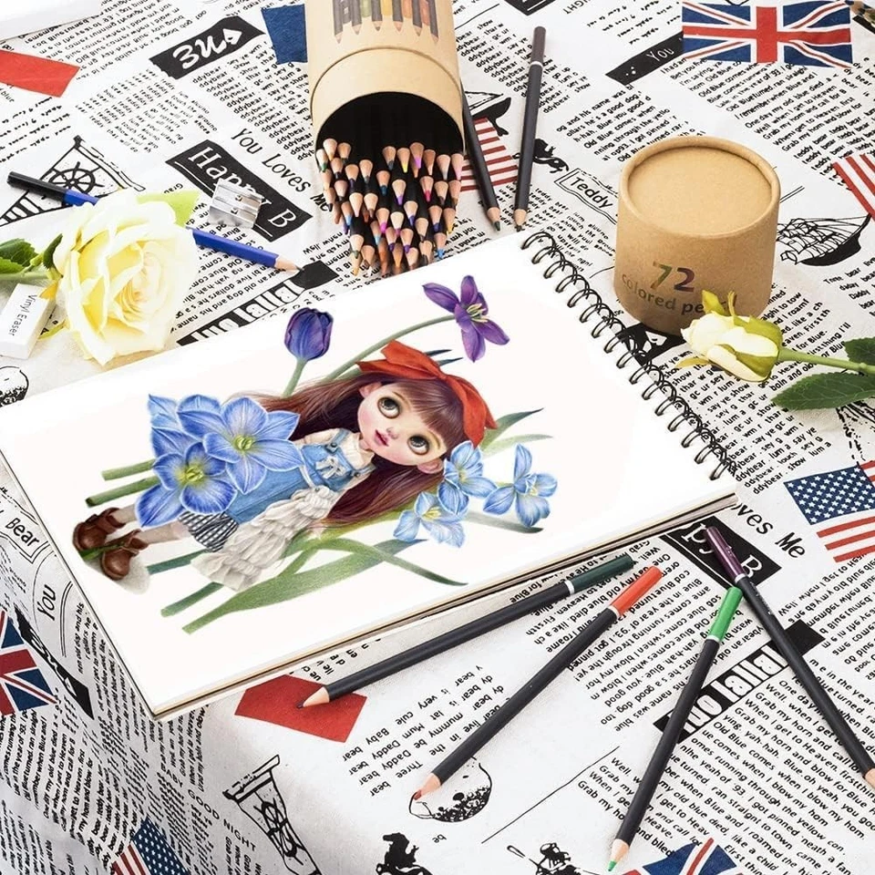 180 Coloured Pencils Professional Drawing Set Numbered Soft Core Colouring - image 2 of 4