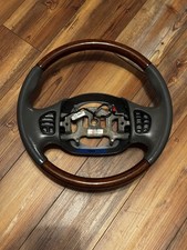 98-02 Lincoln Navigator steering wheel GRAY and WOODGRAIN ~ great condition 