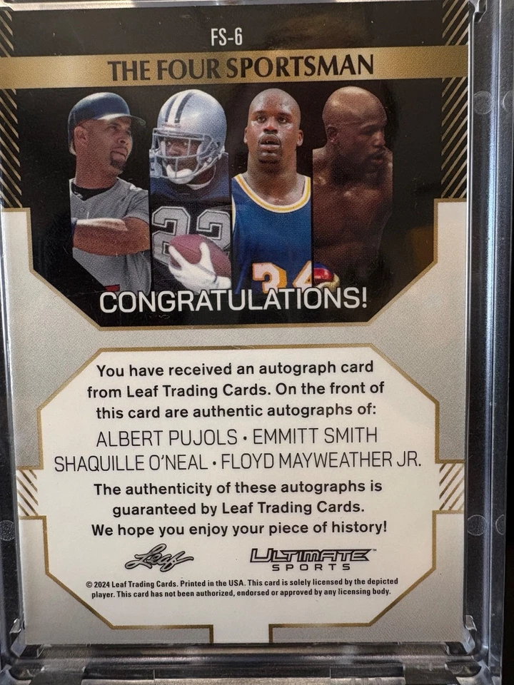 🍀 🐐 Leaf Four Sportsman 1/3 Albert Pujols Emmitt Smith Shaquille O'Neal Floyd - Image 2 of 2