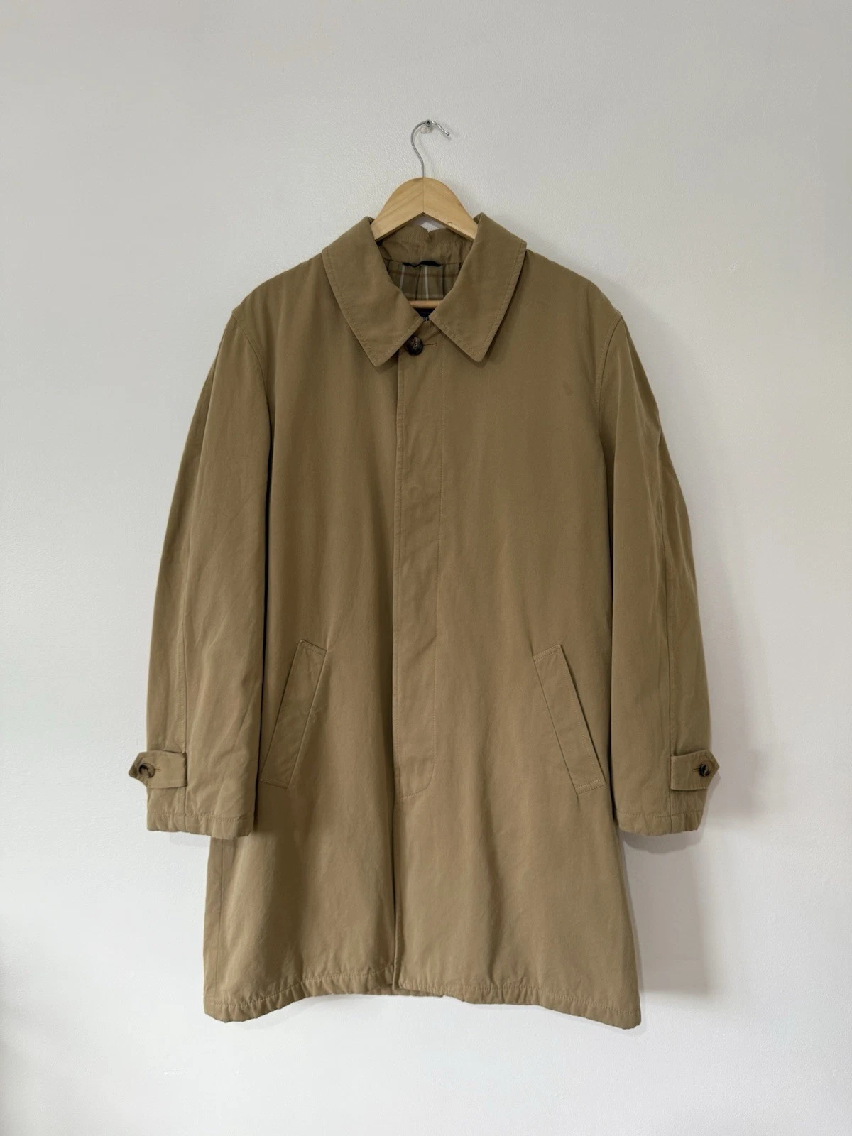 Burberry trench uomo anni '70 Balmacaan 42R beige check made in England