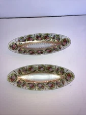 2 Vintage Arnart Japan Courting Couple Oval Footed Bowls
