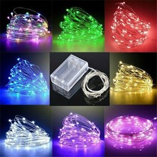 Fairy String Lights Micro Rice Copper Wire Xmas Light 20/100LED Battery Operated