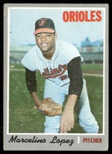 1970 Topps Marcelino Lopez (Ink On Back) Baltimore Orioles #344