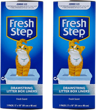Drawstring Cat Litter Box Liners, Scented, Jumbo Size, 36" x 19" - 7 Count Per B