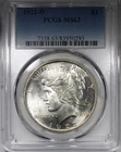 1922-D Peace Dollar PCGS MS63 Flashy Better Date $1