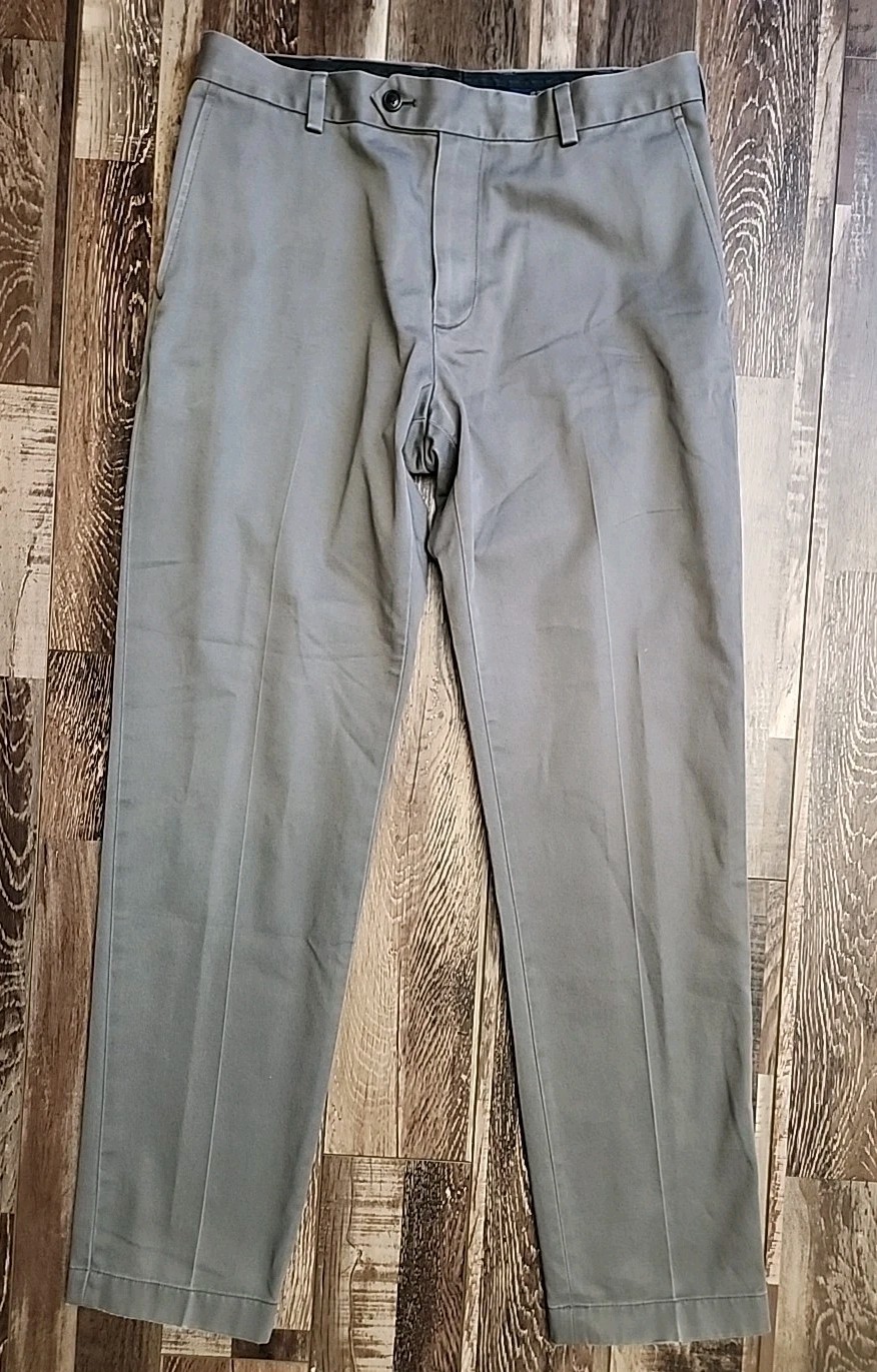 Brooks Brothers Pants Mens 34x32 Gray Lightweight Advantage Chino Milano