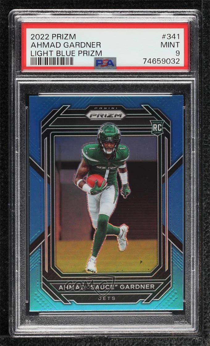 2022 Prizm Rookies Light Blue Ahmad Gardner Sauce #341 PSA 9 MINT Rookie RC 2l4
