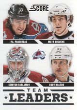 2013-14 Score #557 Semyon Varlamov TL Cody McLeod P.A. Parenteau Matt Duchene 