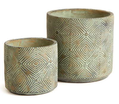 Porch & Petal Natural Geometric Ace Planter Set of 2, Lot of 2 Sets, NIB