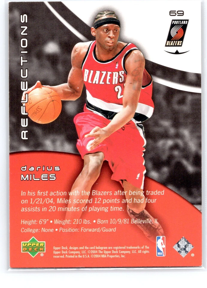 2003-04 Upper Deck Triple Dimensions #69 Darius Miles Reflections - Image 2 of 2