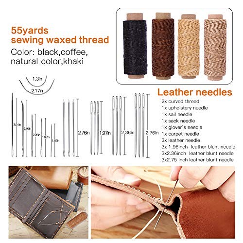 489Pcs Leather Working Tools Kit with Instructions,Leather Sewing Tools Kit - Picture 4 of 8
