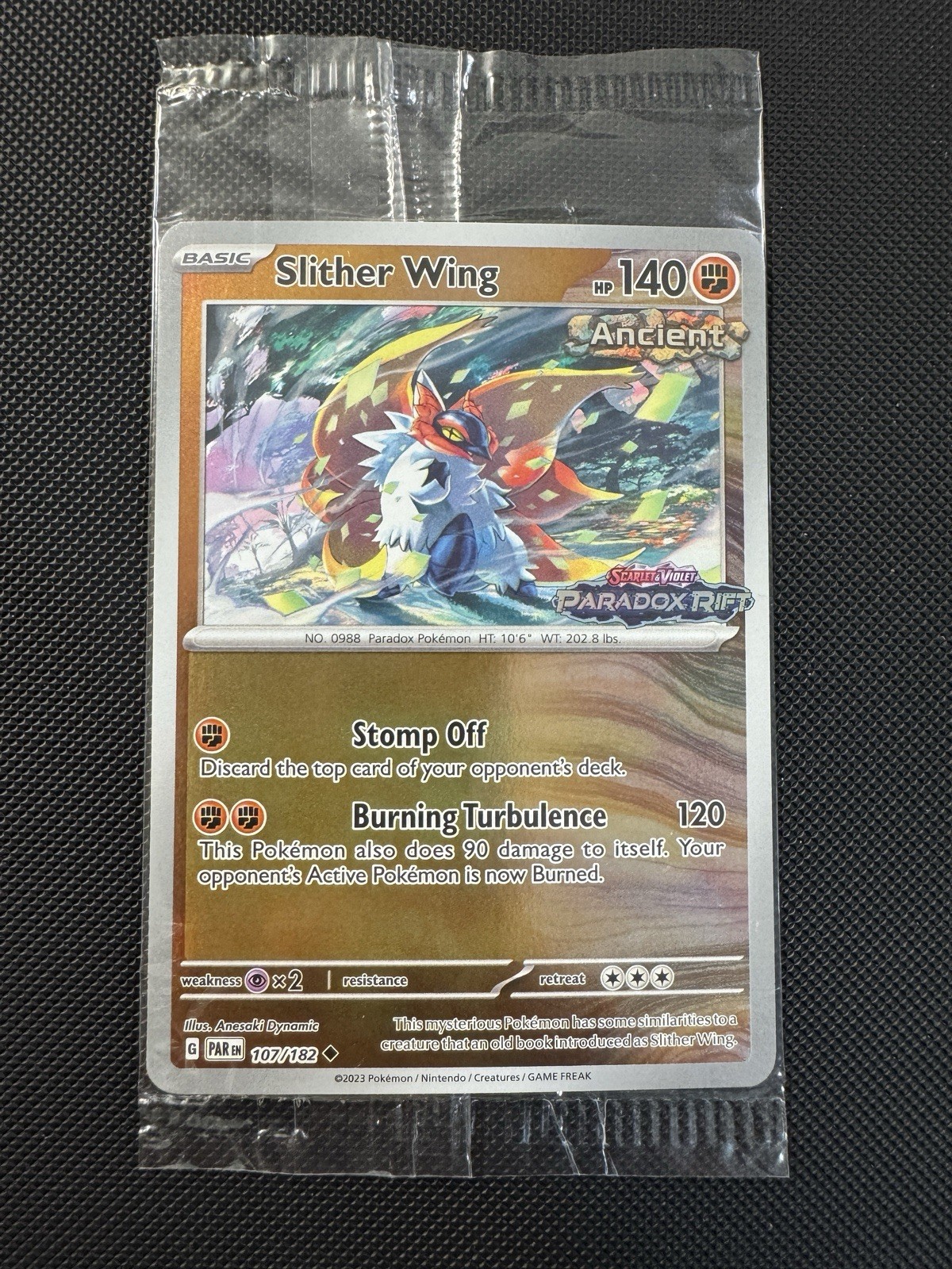 Pokemon TCG Slither Wing 107/182 Paradox Rift Best Buy 2023 Promo Stamped Sealed
