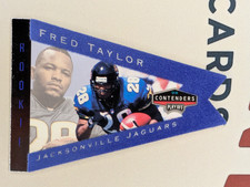1998 Playoff Contenders Pennants Blue Fred Taylor Rookie Card #46 RC Jaguars. rookie card picture