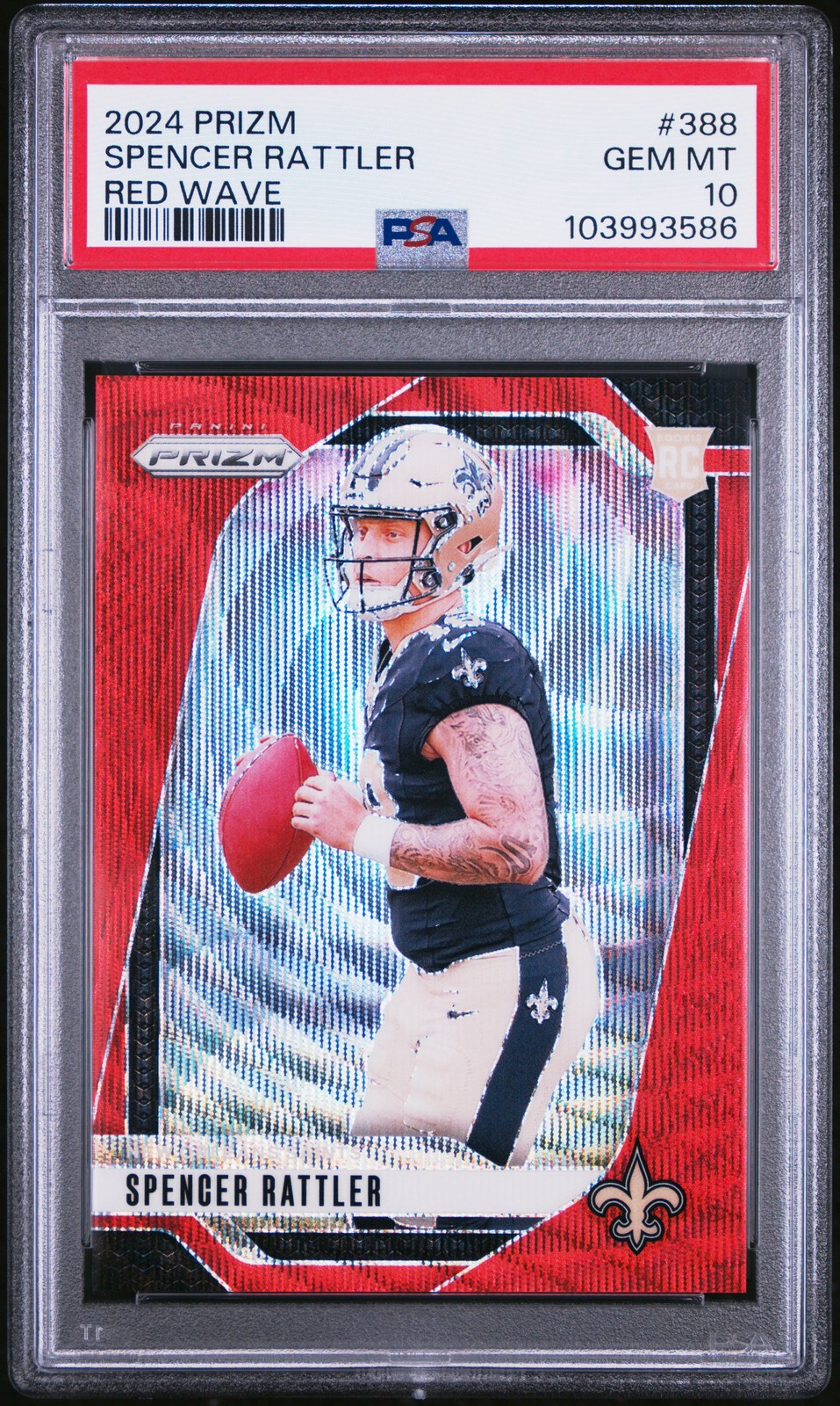 2024 PANINI PRIZM RED WAVE #388 SPENCER RATTLER 101/149 PSA 10