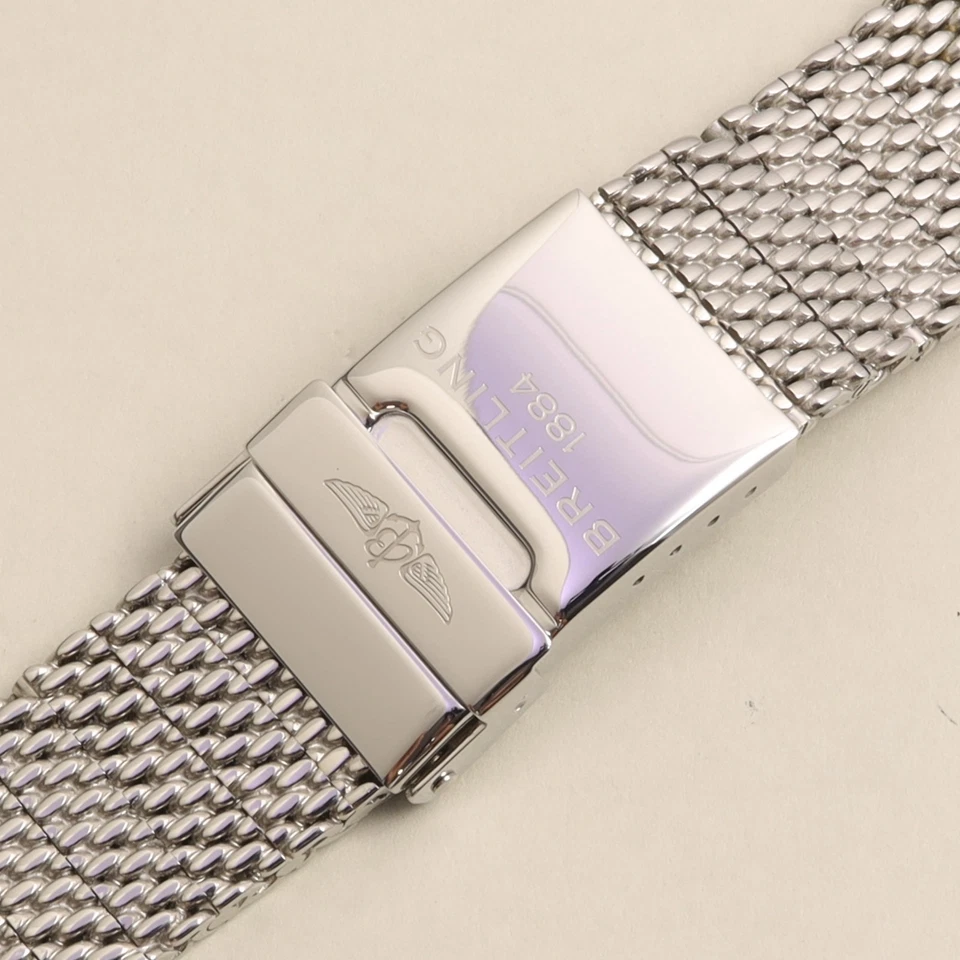 Meshband für BREITLING SUPEROCEAN Armband Band Stahl Metallverschluss 22mm 24mm - Bild 1 von 4