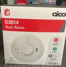 Aico Ei3014 230V Heat Alarm Interlinked With Lithium Battery Backup White