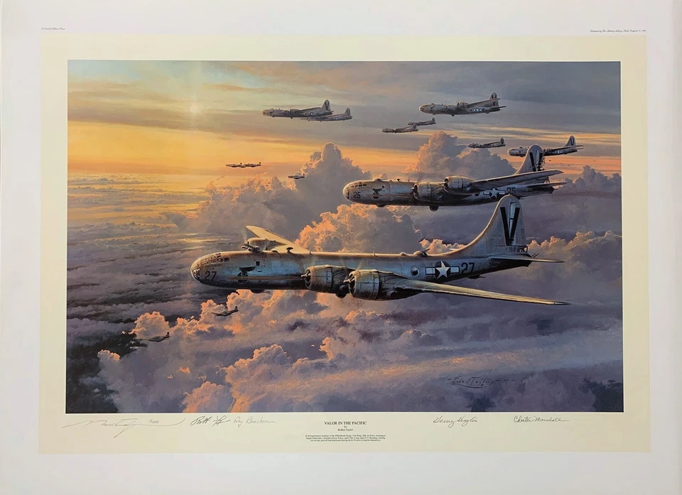 Valor in the Pacific por Robert Taylor assinado por B-29 & B-17 Aircrew - Imagem 2 de 3