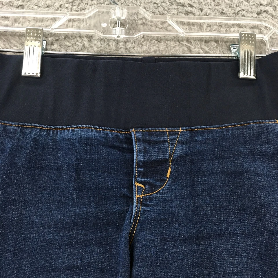 Old Navy Maternity Skinny Jeans Womens 8 Blue Dark Wash Denim Pull On Low Rise - Image 4 of 4