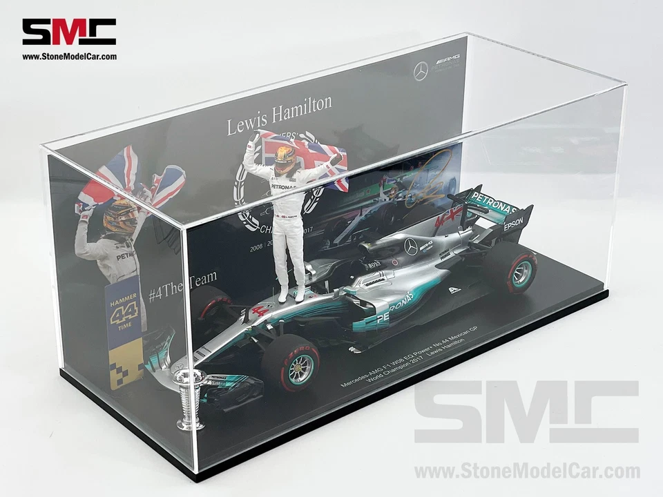 Mercedes F1 W08 Lewis Hamilton Mexico GP 2017 World Champion 1:18 Spark Figure - Image 2 of 4