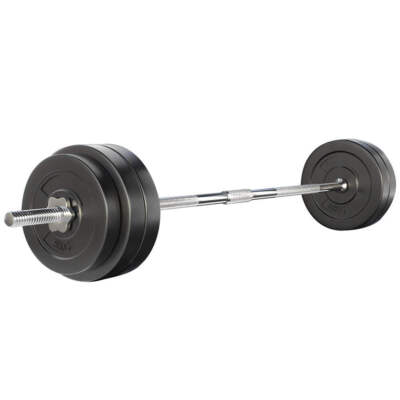 NNEDSZ 58kg Barbell Set Weight Plates Bar Lifting Bench 168cm