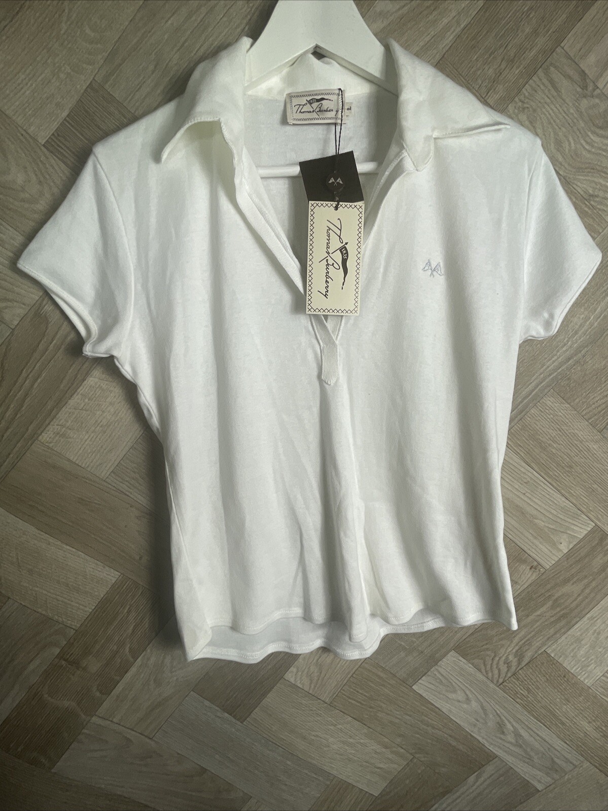 Thomas Burberry Polo Shirt Women Size Large Brand New With Tags