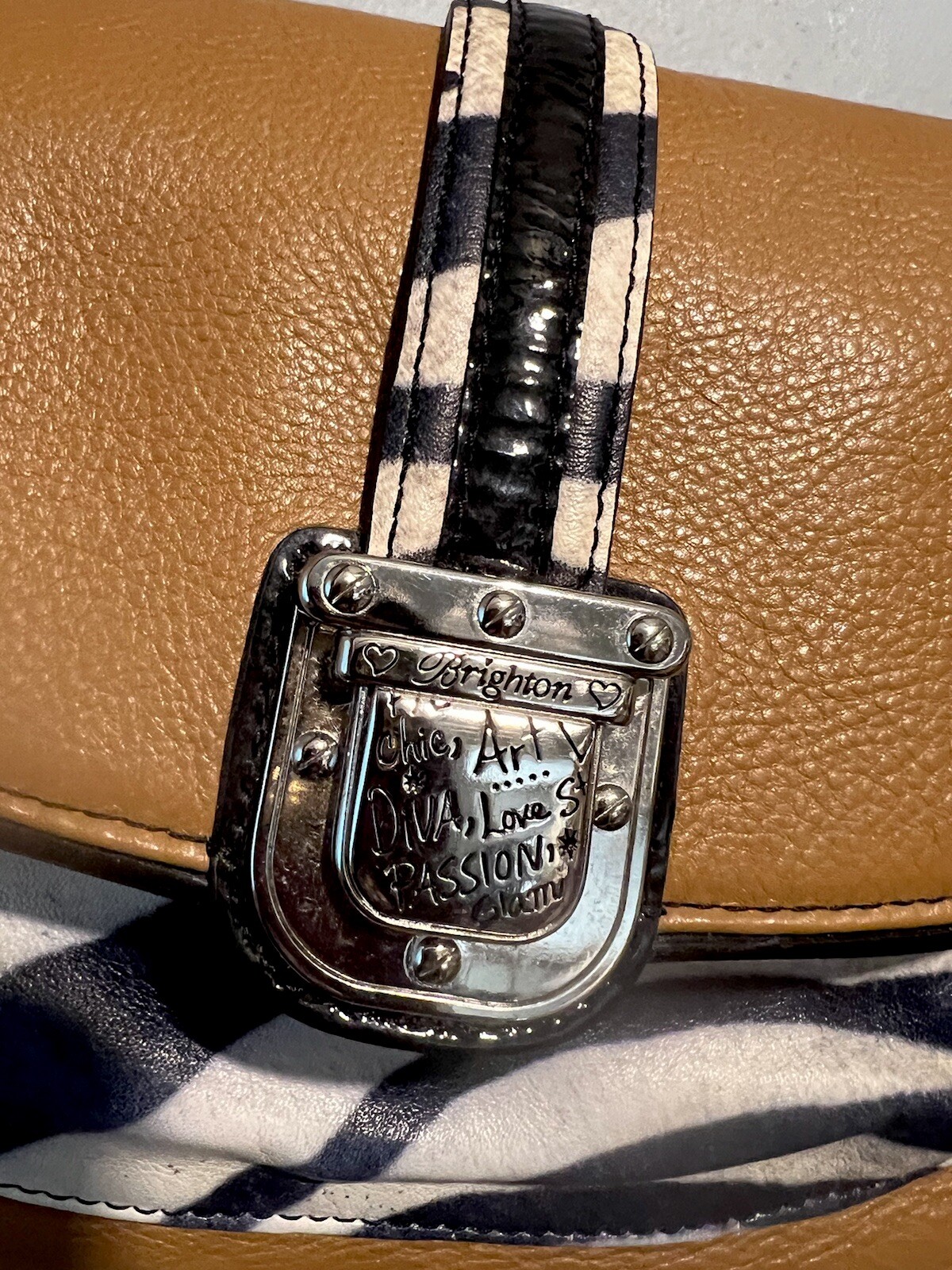 PONY BRIGHTON FASHIONISTA DIVA STRISCE ZEBRATE + patta SM MGPPB tracolla in pelle BaG MG