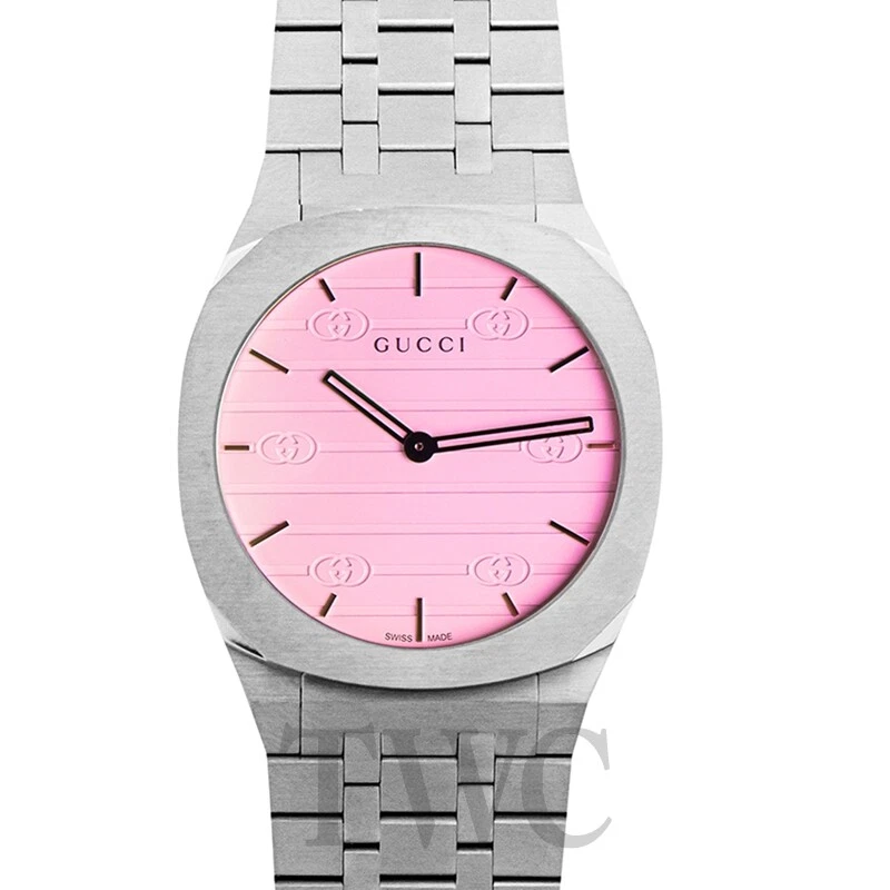 Gucci pink and green cheap watch