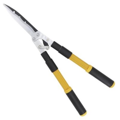 9'' Telescoping Handle Hedge Shear Wave Edge Steel Blade Garden Shrub Cutter
