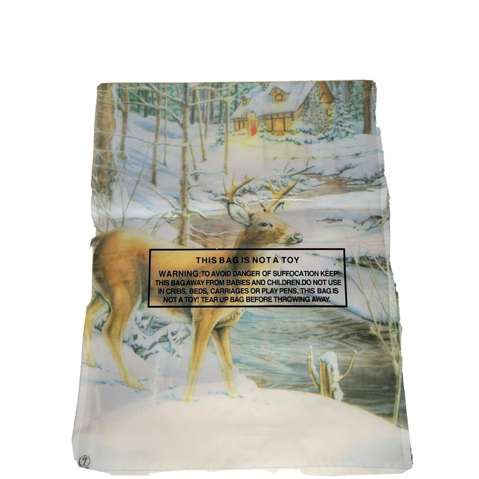 Bandera de ciervo en la nieve decorativa 11,5x 18 temporada jardín tamaño bandera porche patio Foto 4 de 4