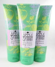  6 Bath  Body Works APPLE BLOSSOM  LAVENDER Triple Moisture Body Cream 8oz