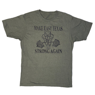 Raw Iron Gym Make East Texas Strong Again Muslcle Man Workout Tshirt - M